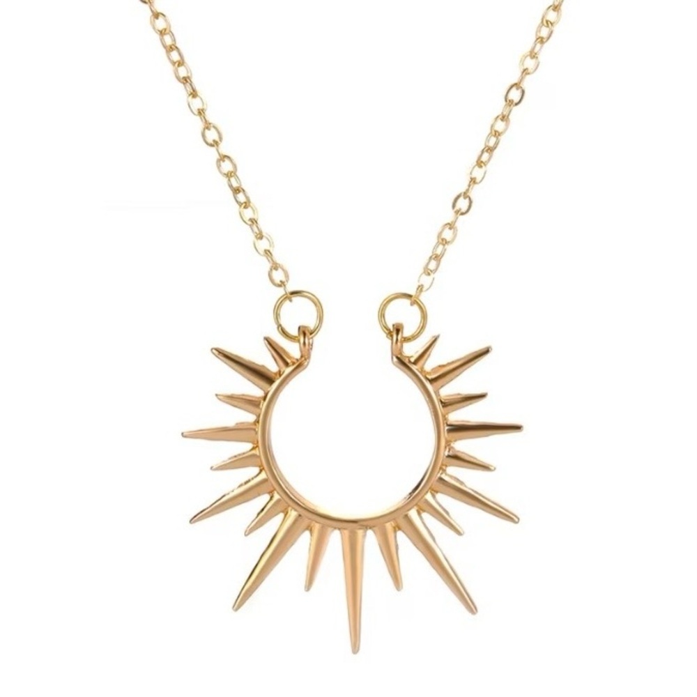 NEW - gold sun necklace, celestial sun jewelry, minimalist - Picture 2 of 4